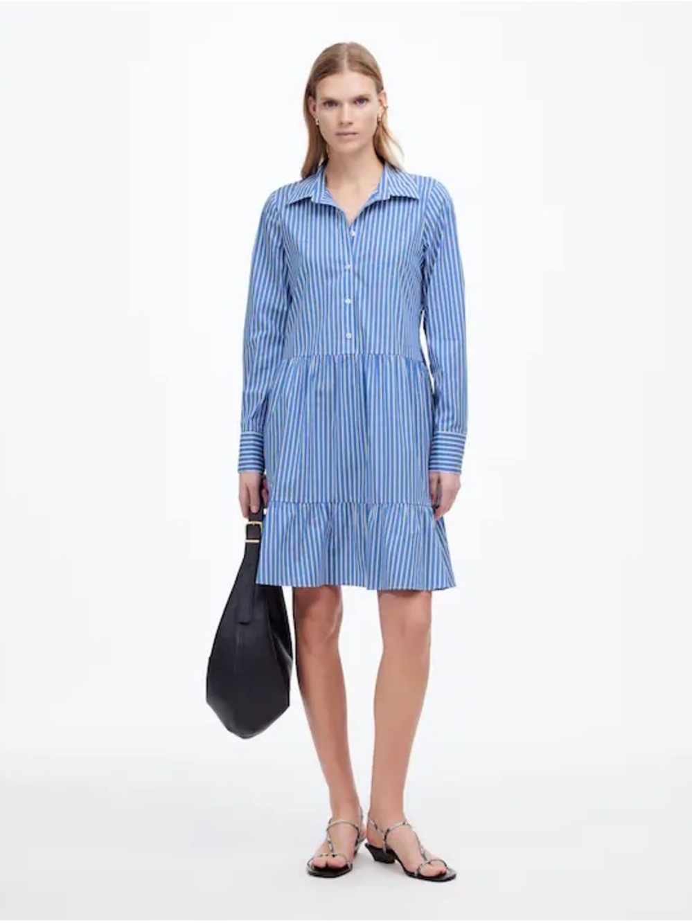 NWT Madewell Tiered Stripe Dress Medium